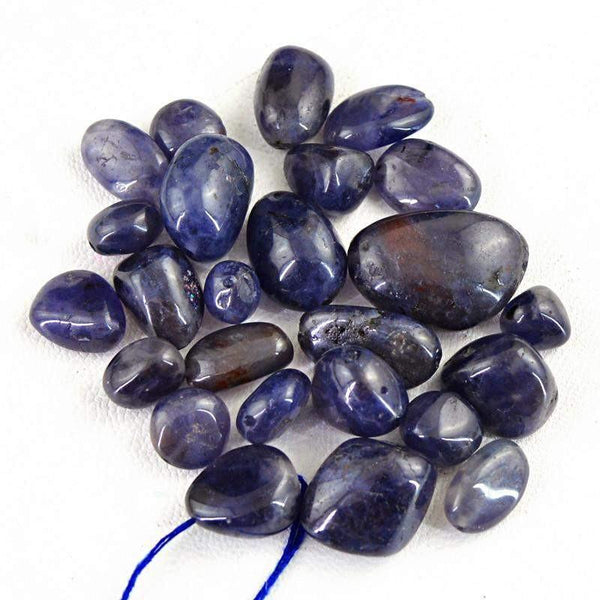 gemsmore:Natural Blue Tanzanite Untreated  Beads Lot