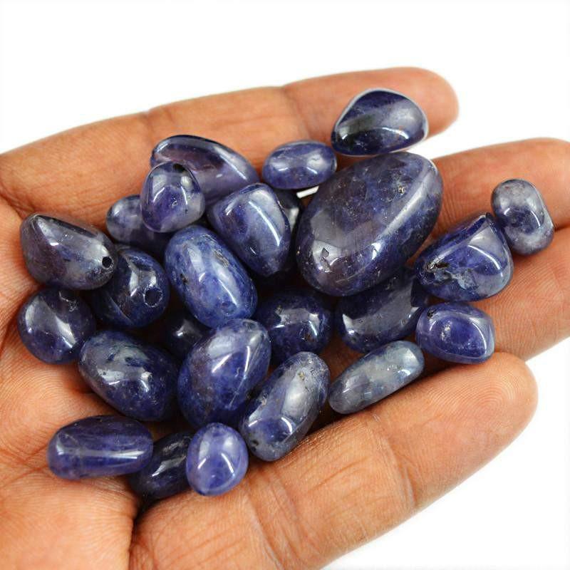 gemsmore:Natural Blue Tanzanite Untreated  Beads Lot