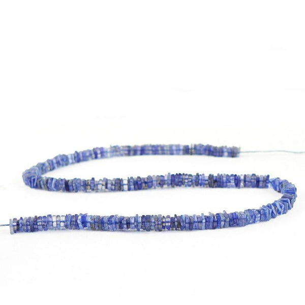 gemsmore:Natural Blue Tanzanite Untreated Beads Strand