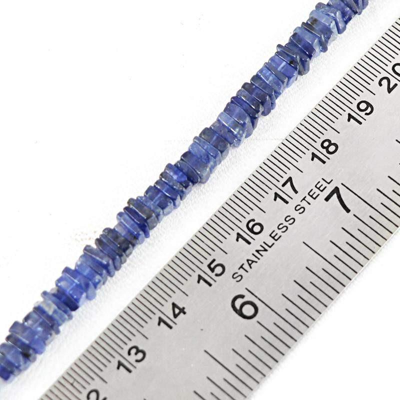 gemsmore:Natural Blue Tanzanite Untreated Beads Strand