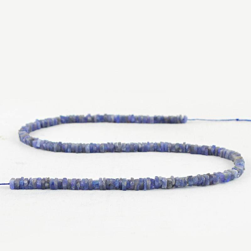 gemsmore:Natural Blue Tanzanite Untreated Beads Strand