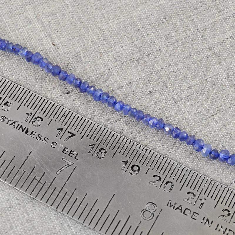 gemsmore:Natural Blue Tanzanite Untreated Beads Strand