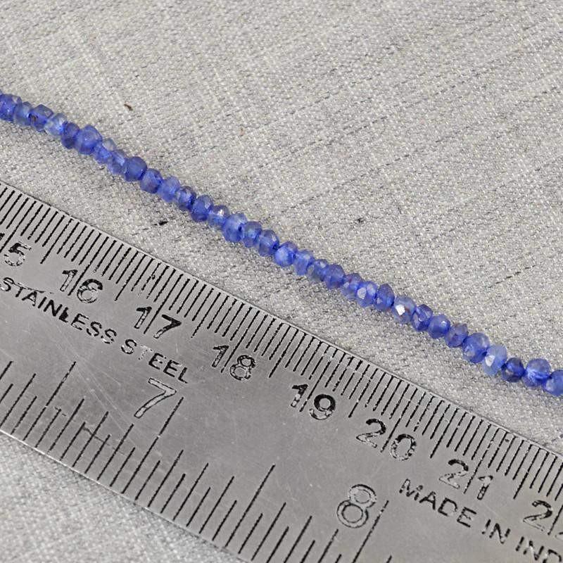 gemsmore:Natural Blue Tanzanite Untreated Beads Strand