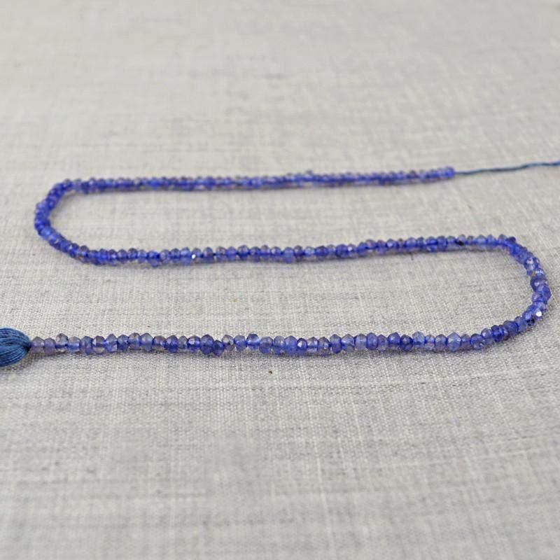 gemsmore:Natural Blue Tanzanite Untreated Beads Strand