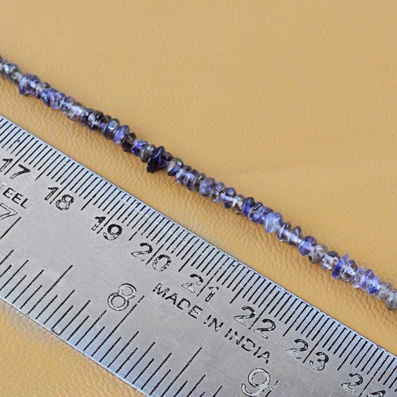 gemsmore:Natural Blue Tanzanite Untreated Beads Strand