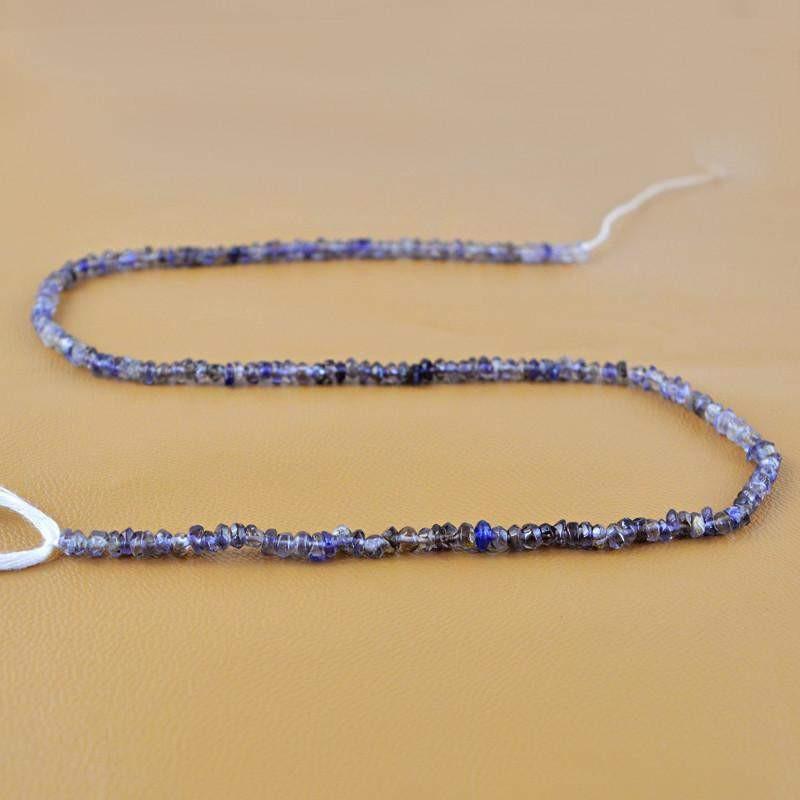 gemsmore:Natural Blue Tanzanite Untreated Beads Strand