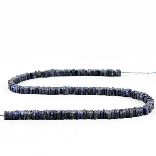 gemsmore:Natural Blue Tanzanite Untreated Drilled Beads Strand