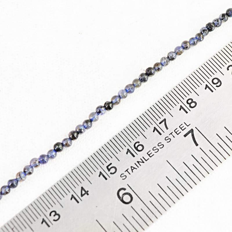 gemsmore:Natural Blue Tanzanite Untreated Round Beads Strand