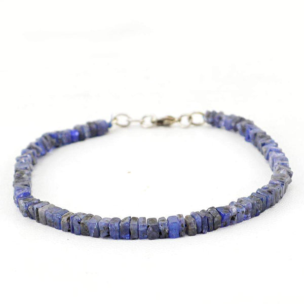 gemsmore:Natural Blue Tazanite Bracelet Untreated Beads