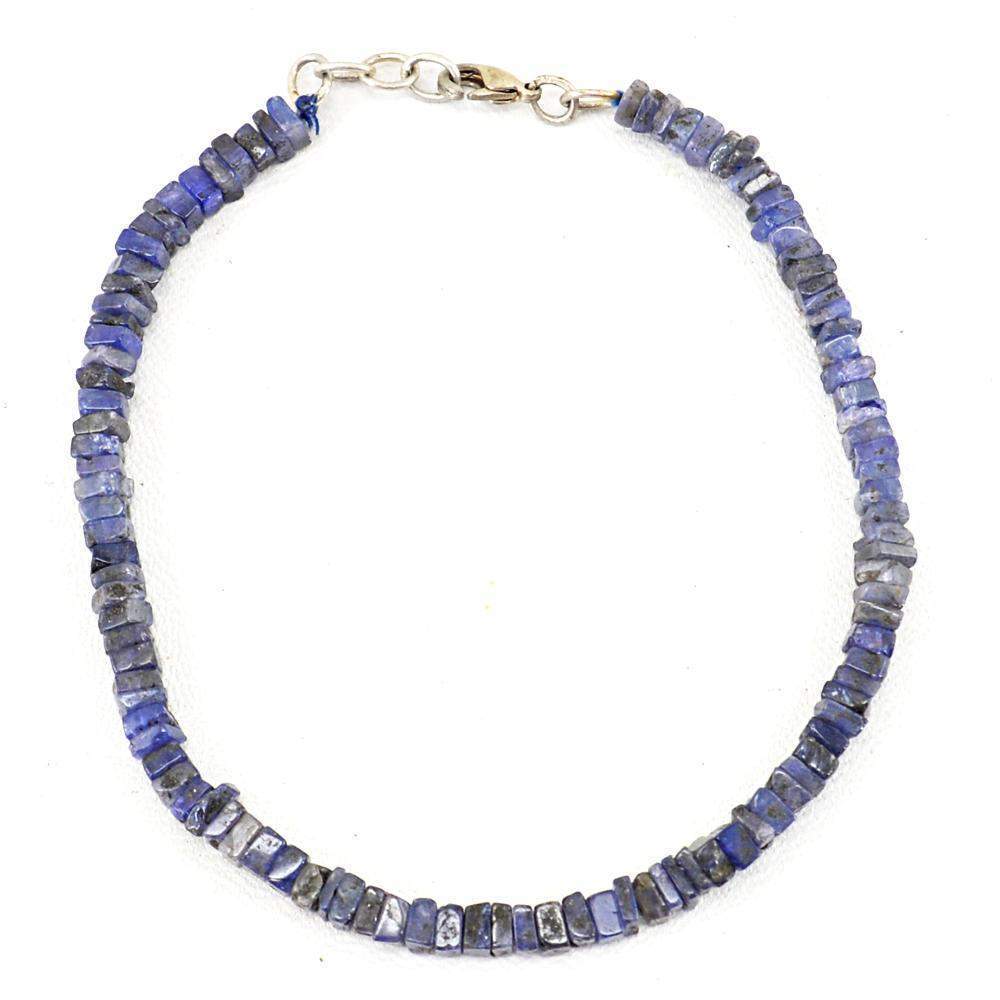 gemsmore:Natural Blue Tazanite Bracelet Untreated Beads