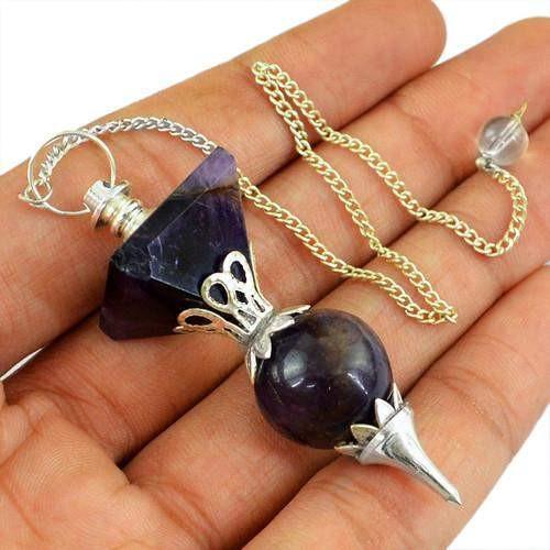 gemsmore:Natural Bolivian Amethyst Elegant Pendulum