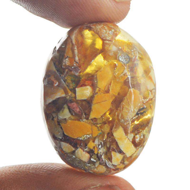 gemsmore:Natural Brecciated Mookaite Oval Shape Gemstone