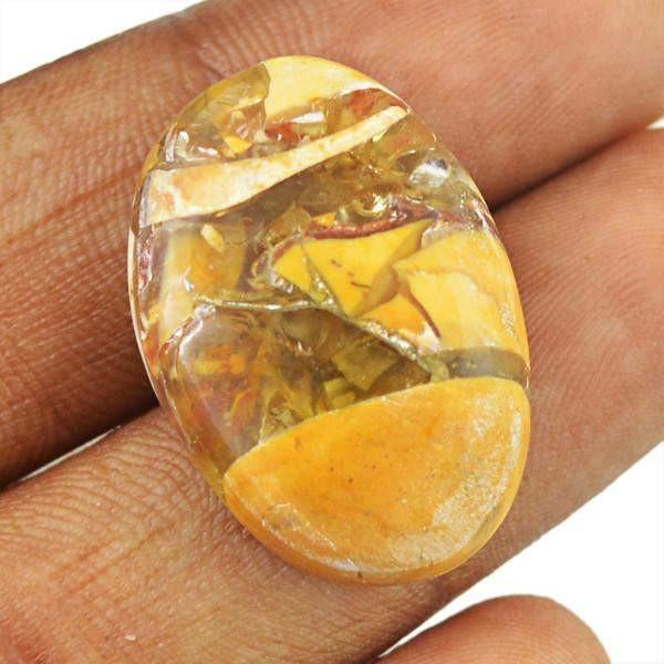 gemsmore:Natural Brecciated Mookaite Oval Shape Loose Gemstone