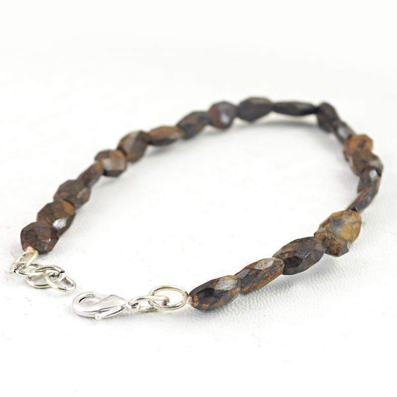 gemsmore:Natural Bronzite Bracelet Faceted Untreated Beads