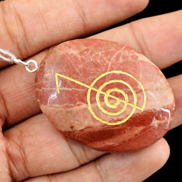 gemsmore:Natural Brown Jasper Chakra Healing Gemstone Pendant