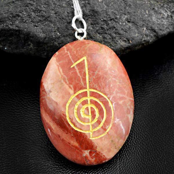 gemsmore:Natural Brown Jasper Chakra Healing Gemstone Pendant