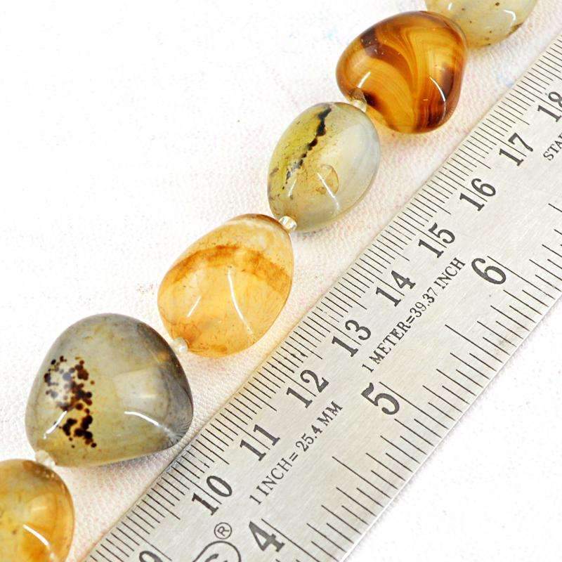 gemsmore:Natural Brown Onyx Beads Strand Untreated Drilled