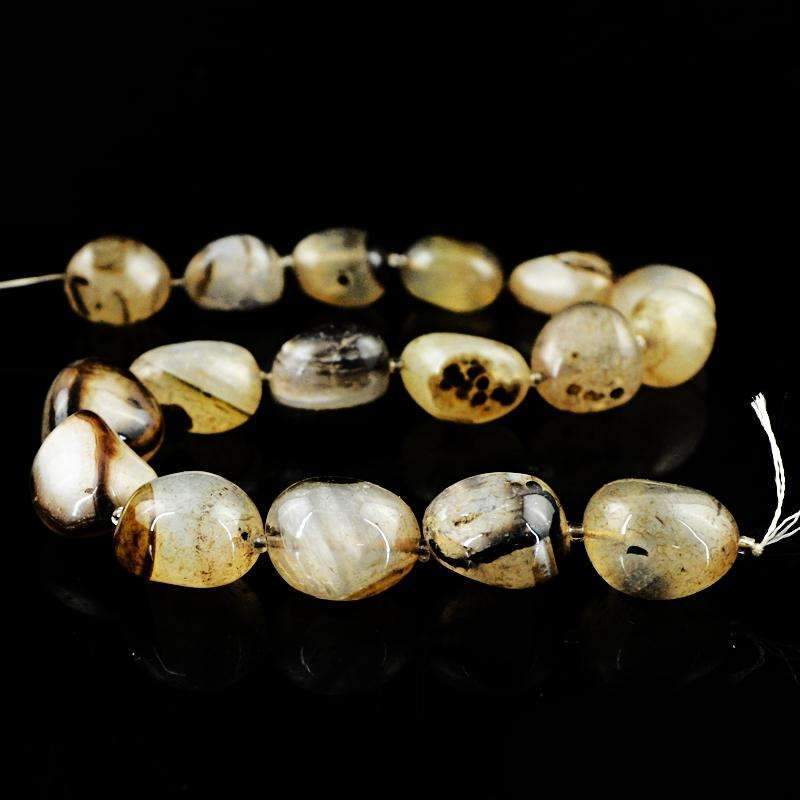 gemsmore:Natural Brown Onyx Beads Strand Untreated Drilled