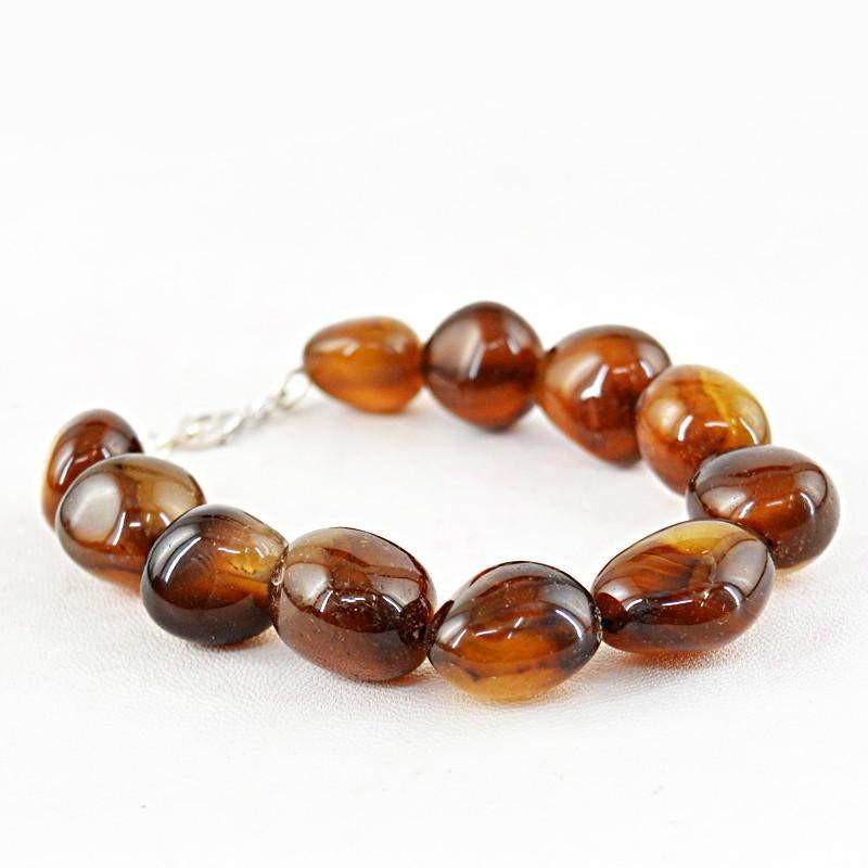 gemsmore:Natural Brown Onyx Bracelet Untreated Beads