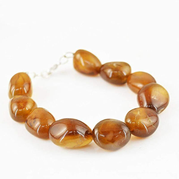 gemsmore:Natural Brown Onyx Bracelet Untreated Beads