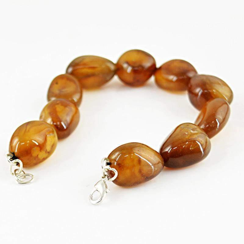 gemsmore:Natural Brown Onyx Bracelet Untreated Beads