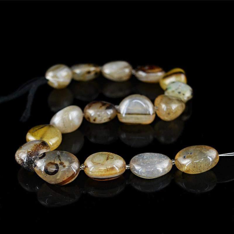 gemsmore:Natural Brown Onyx Drilled Beads Strand