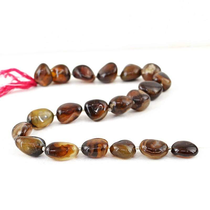 gemsmore:Natural Brown Onyx Unheated Beads Strand