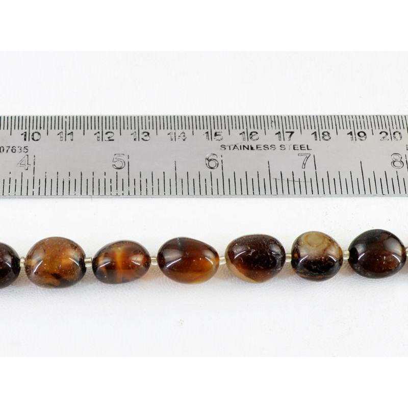 gemsmore:Natural Brown Onyx Unheated Beads Strand