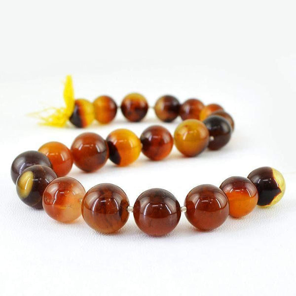 gemsmore:Natural Brown Onyx Unheated Round Beads Strand