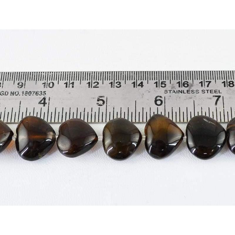 gemsmore:Natural Brown Onyx Untreated Drilled Beads Strand