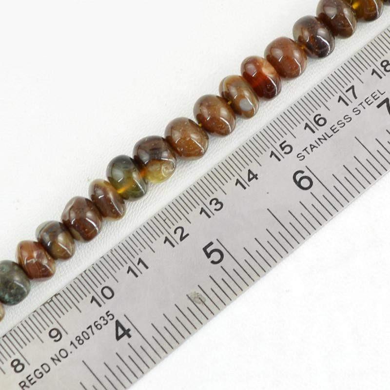 gemsmore:Natural Brown Onyx Untreated Round Shape Beads Strand