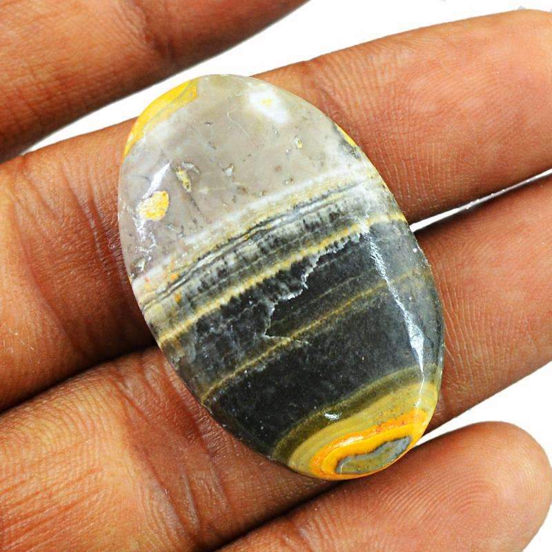 gemsmore:Natural Bumble Bee Jasper Gemstone - Oval Shape