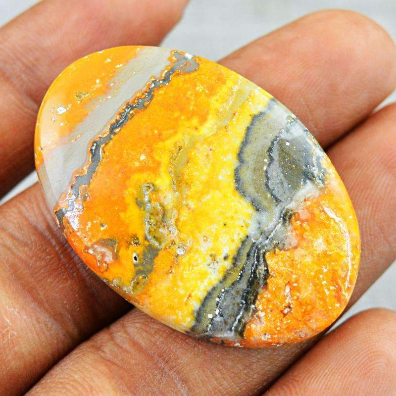 gemsmore:Natural Bumble Bee Jasper Gemstone - Oval Shape