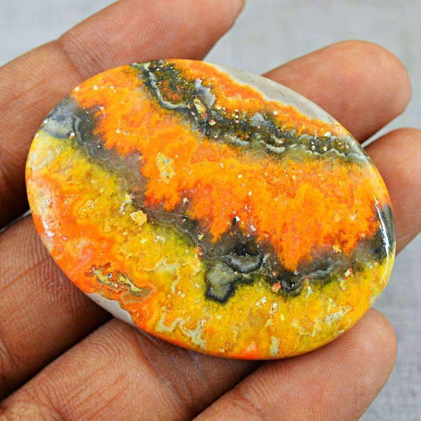 gemsmore:Natural Bumble Bee Jasper Gemstone - Oval Shape