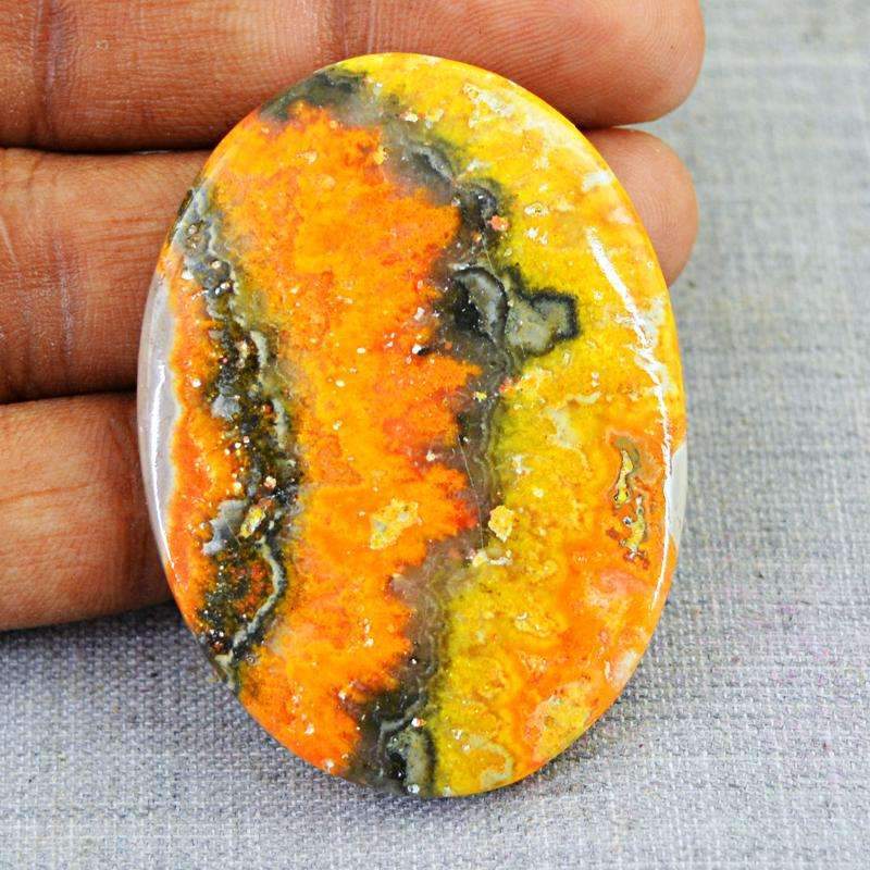 gemsmore:Natural Bumble Bee Jasper Gemstone - Oval Shape