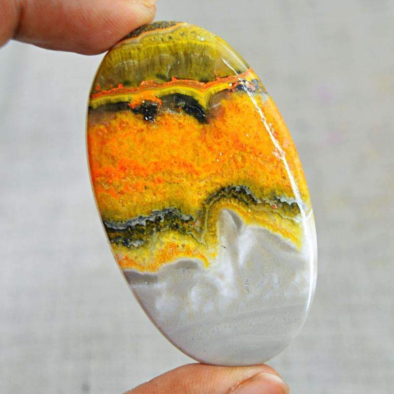 gemsmore:Natural Bumble Bee Jasper Gemstone - Oval Shape