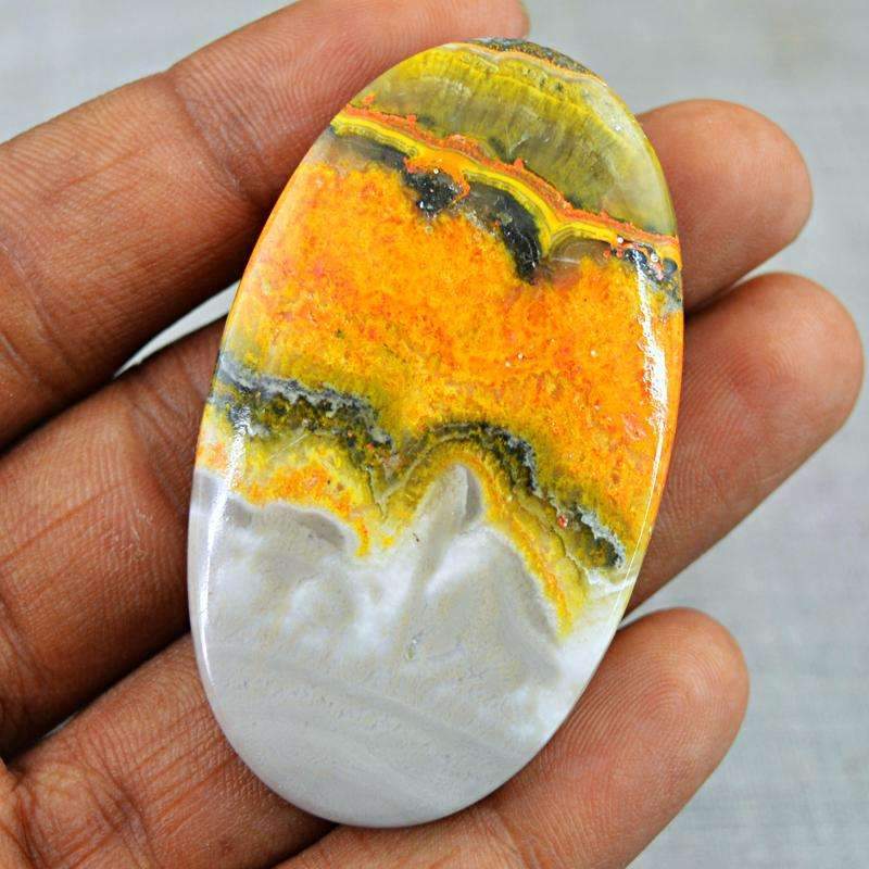 gemsmore:Natural Bumble Bee Jasper Gemstone - Oval Shape