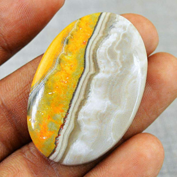 gemsmore:Natural Bumble Bee Jasper Gemstone - Oval Shape