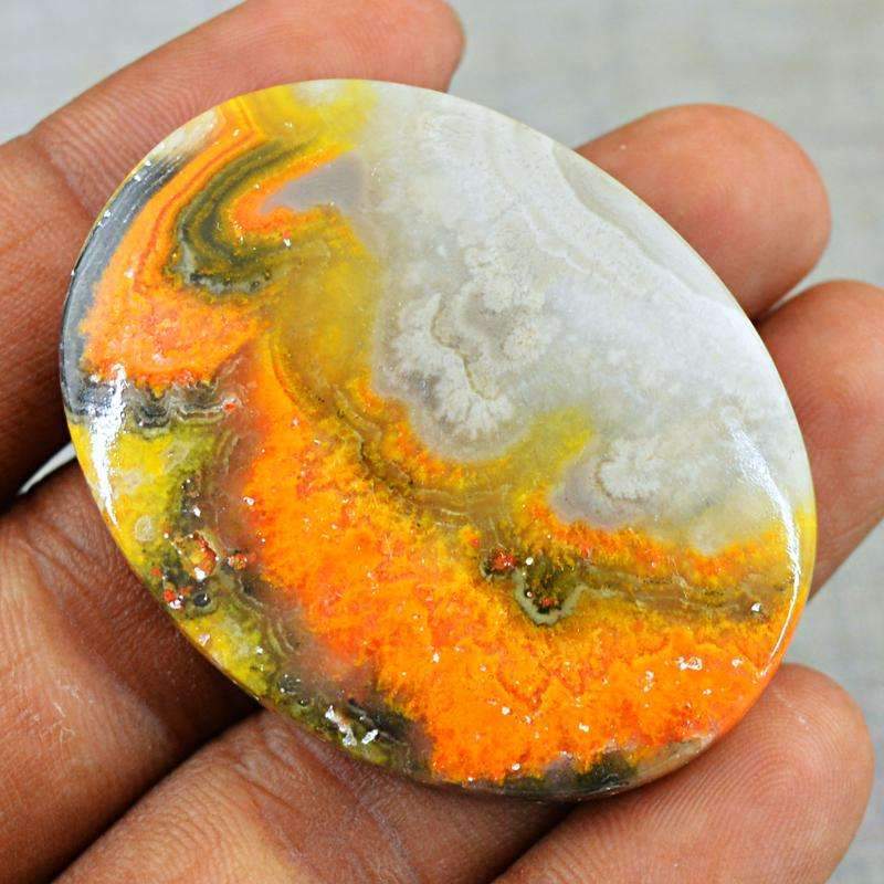 gemsmore:Natural Bumble Bee Jasper Gemstone - Oval Shape