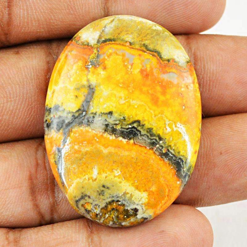 gemsmore:Natural Bumble Bee Jasper Gemstone - Oval Shape