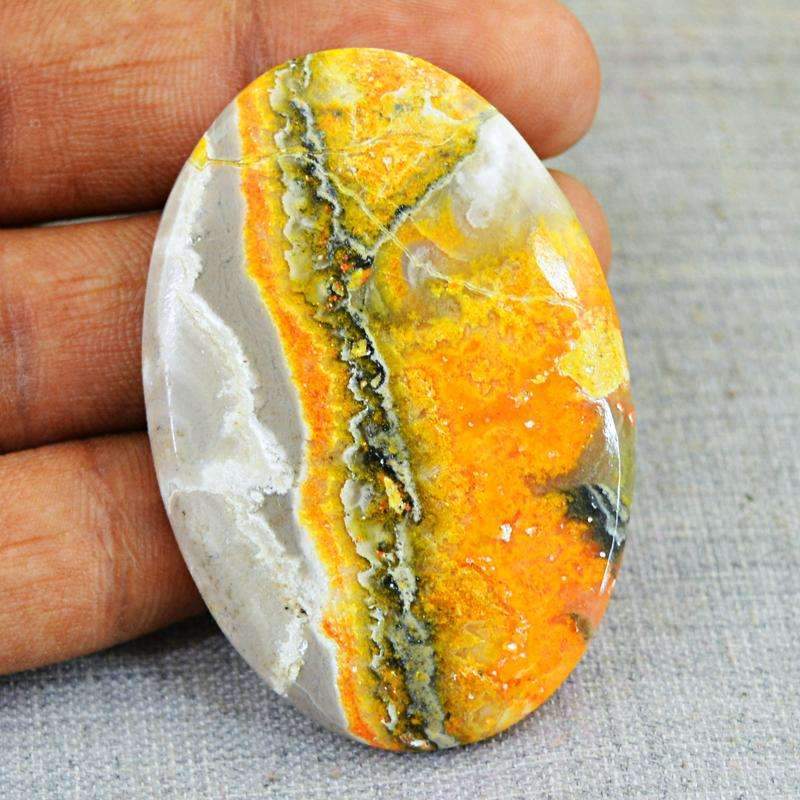 gemsmore:Natural Bumble Bee Jasper Gemstone Oval Shape - Amazing