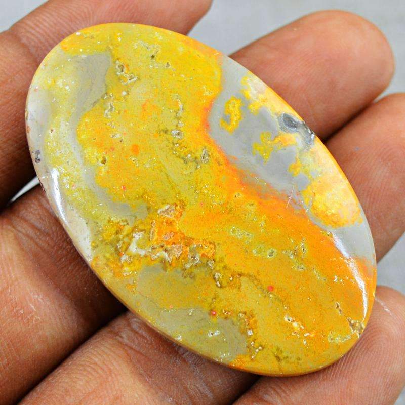 gemsmore:Natural Bumble Bee Jasper Gemstone Oval Shape