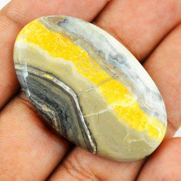 gemsmore:Natural Bumble Bee Jasper Loose  Oval Shape Gemstone