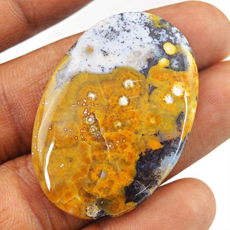 gemsmore:Natural Bumble Bee Jasper Oval Shape Gemstone