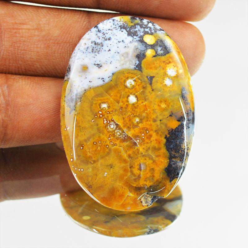 gemsmore:Natural Bumble Bee Jasper Oval Shape Gemstone