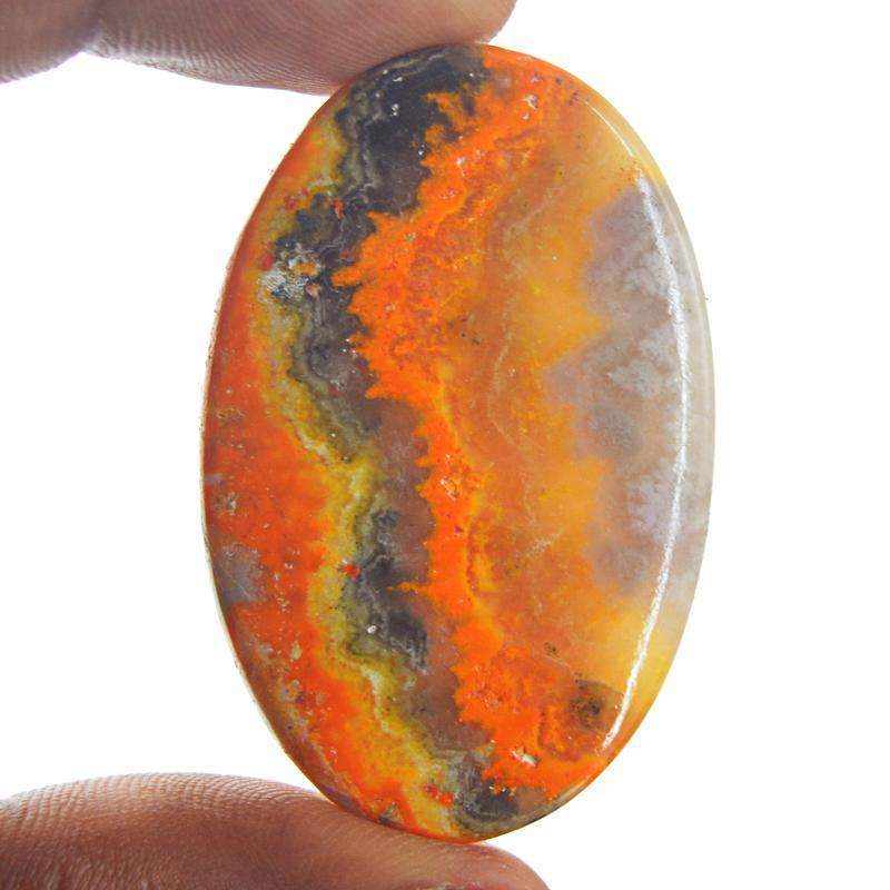 gemsmore:Natural Bumble Bee Jasper Oval Shape Gemstone