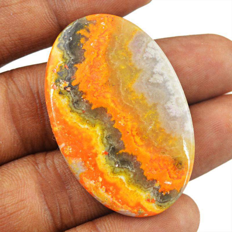 gemsmore:Natural Bumble Bee Jasper Oval Shape Gemstone