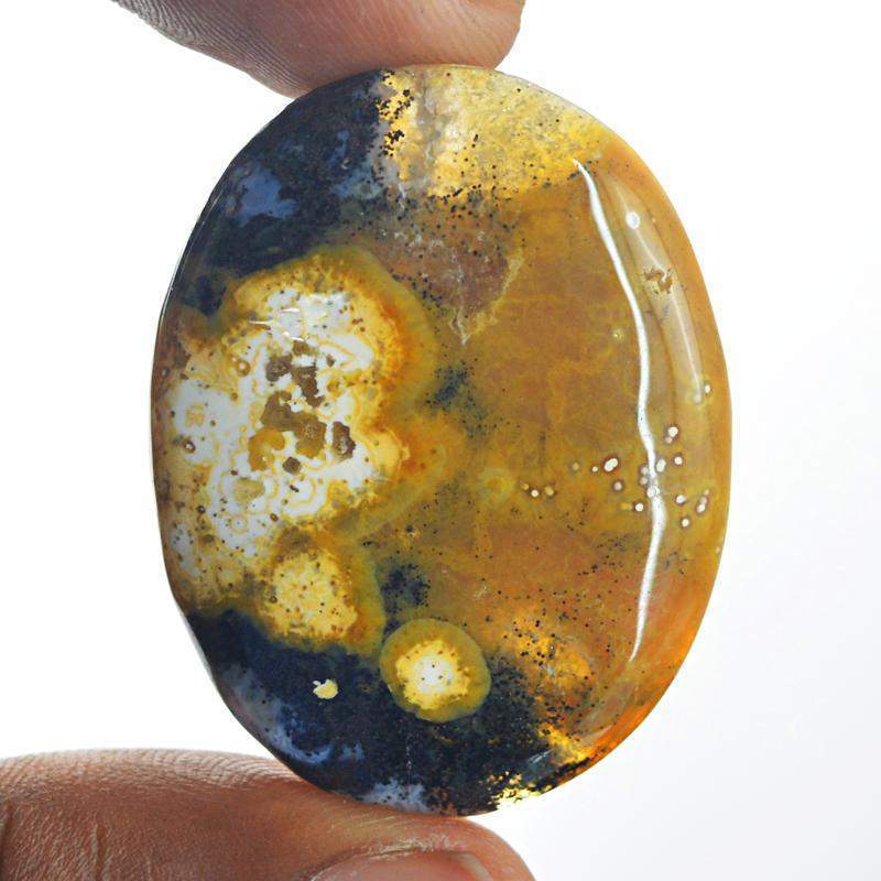 gemsmore:Natural Bumble Bee Jasper Oval Shape Gemstone