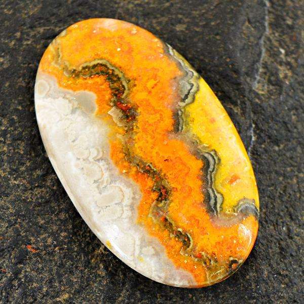 gemsmore:Natural Bumble Bee Jasper Oval Shape Loose Gemstone