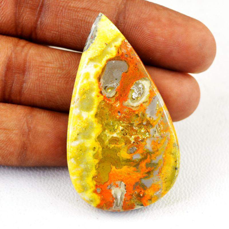 gemsmore:Natural Bumble Bee Jasper Pear shape Loose Gemstone